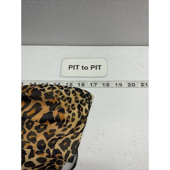 Revolve LPA cut out Cheetah print Ruffled sleeveless Sexy mini dress halter MED - Picture 6 of 11